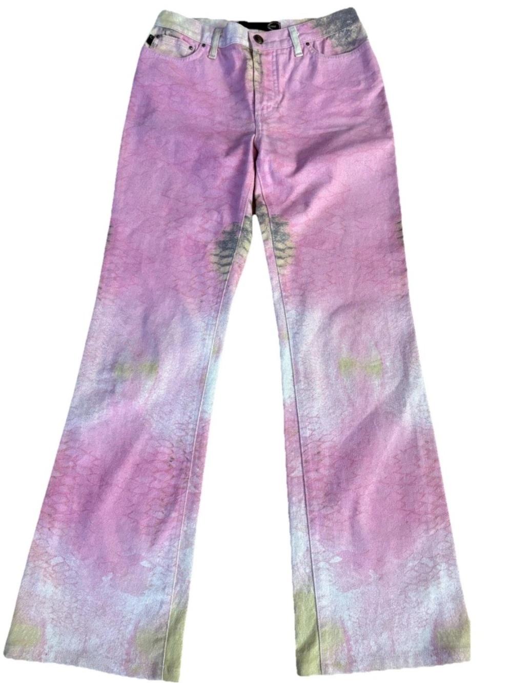 Just Cavalli Pink Glitter Flare Jeans with Pastel Accents - Picture 2 of 5